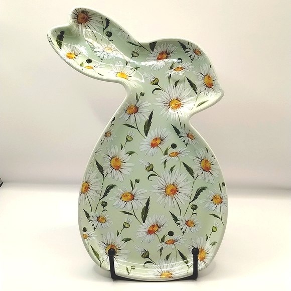 Global Design Connections Other - Pastel Green Bunny Daisy Decor Spoon Rest Plate